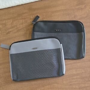 NWOT TUMI Gray Travel Pouch Set